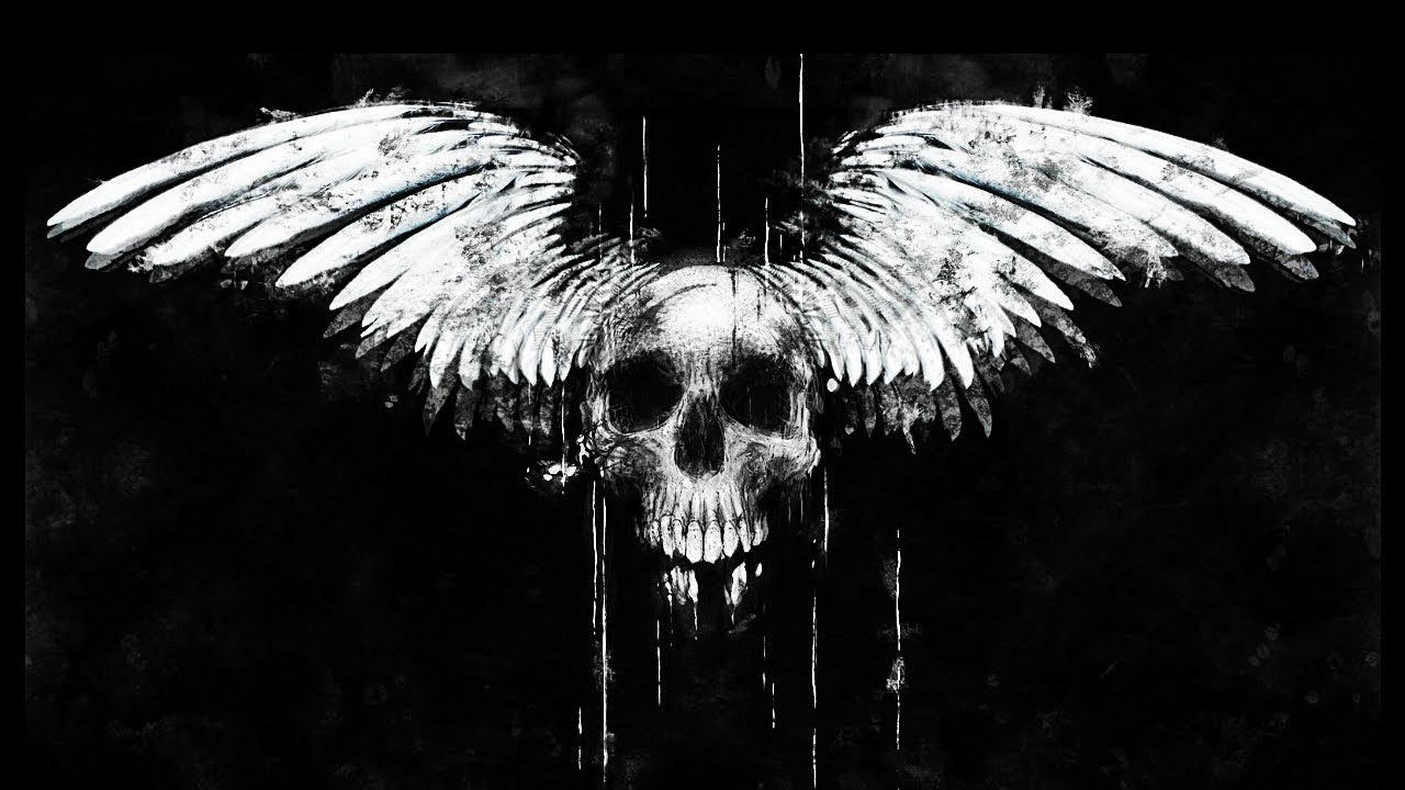 metal rock wallpaper,black,black and white,wing,darkness,monochrome photography