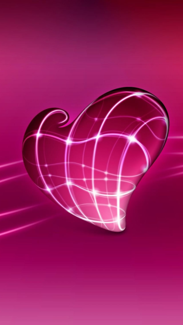 iphone 5sの3d壁紙,心臓,ピンク,赤,紫の,愛