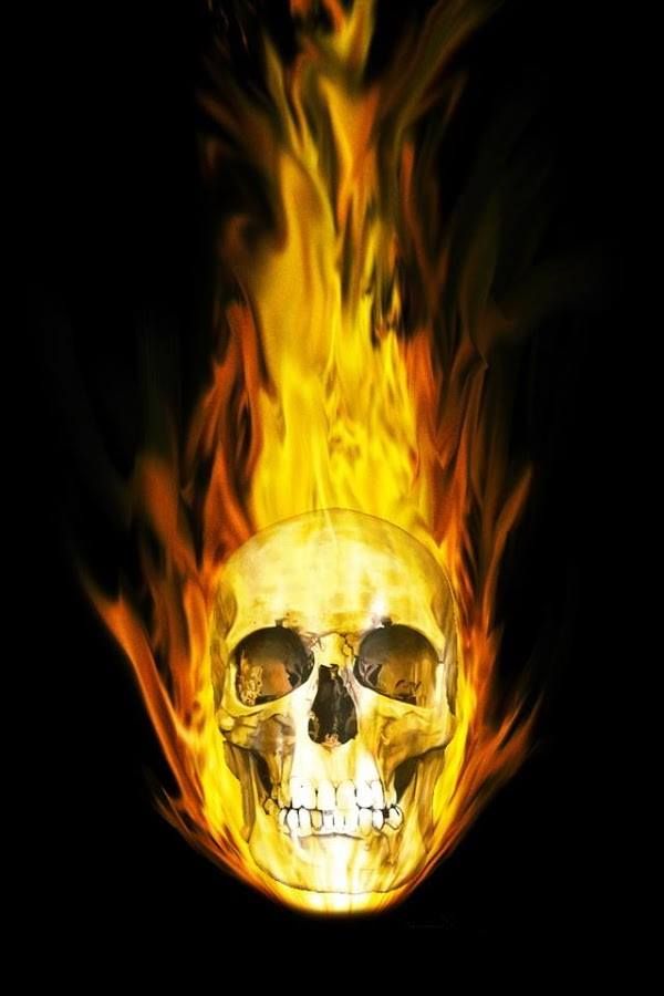 iphone 5sの3d壁紙,火炎,火,熱,オレンジ,頭蓋骨