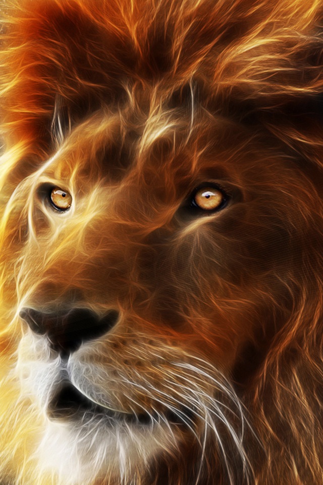 sfondo 3d per iphone 5s,leone,capelli,felidae,natura,barba