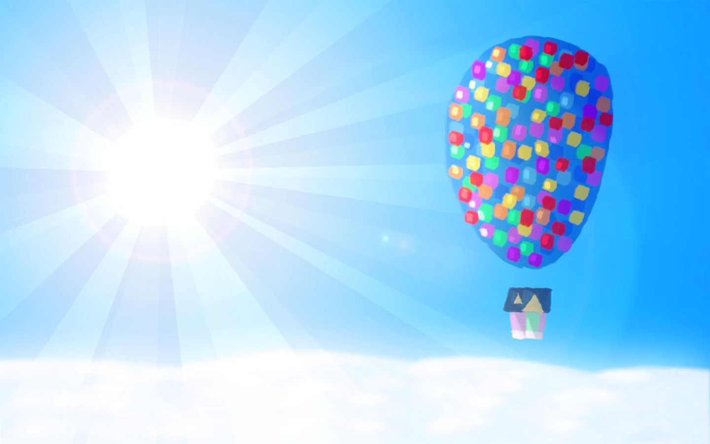 up wallpaper hd,blue,sky,daytime,hot air balloon,graphic design