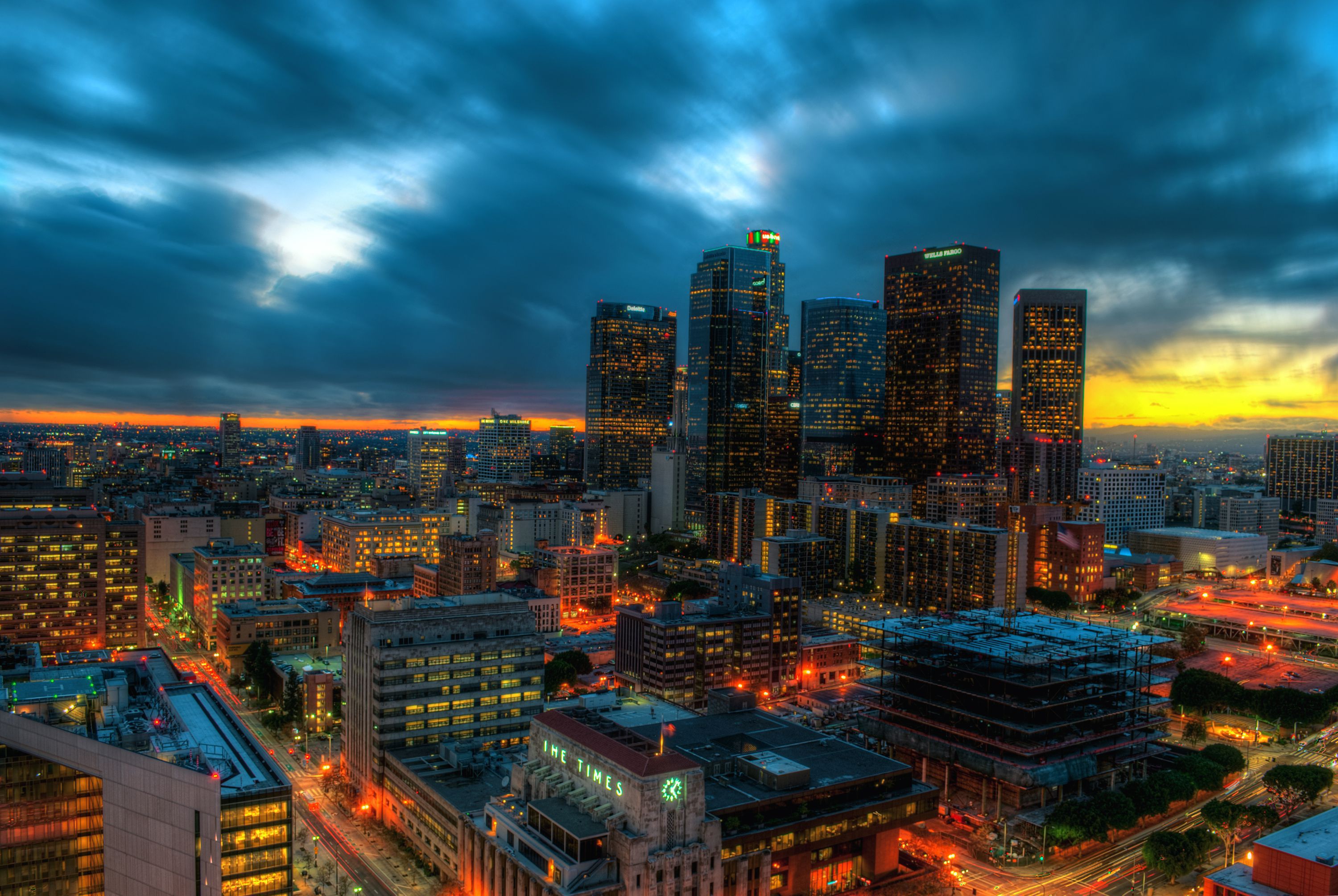 fond d'écran de bureau de los angeles,zone métropolitaine,paysage urbain,ville,ciel,zone urbaine