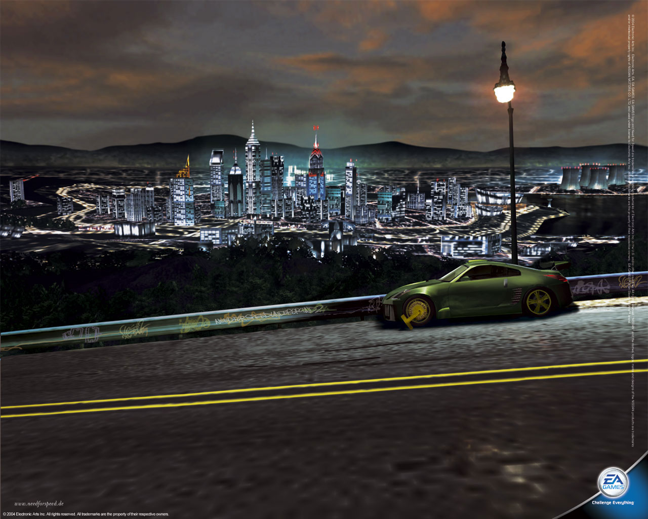 need for speed underground 2 wallpaper,vehicle,car,performance car,skyline,city