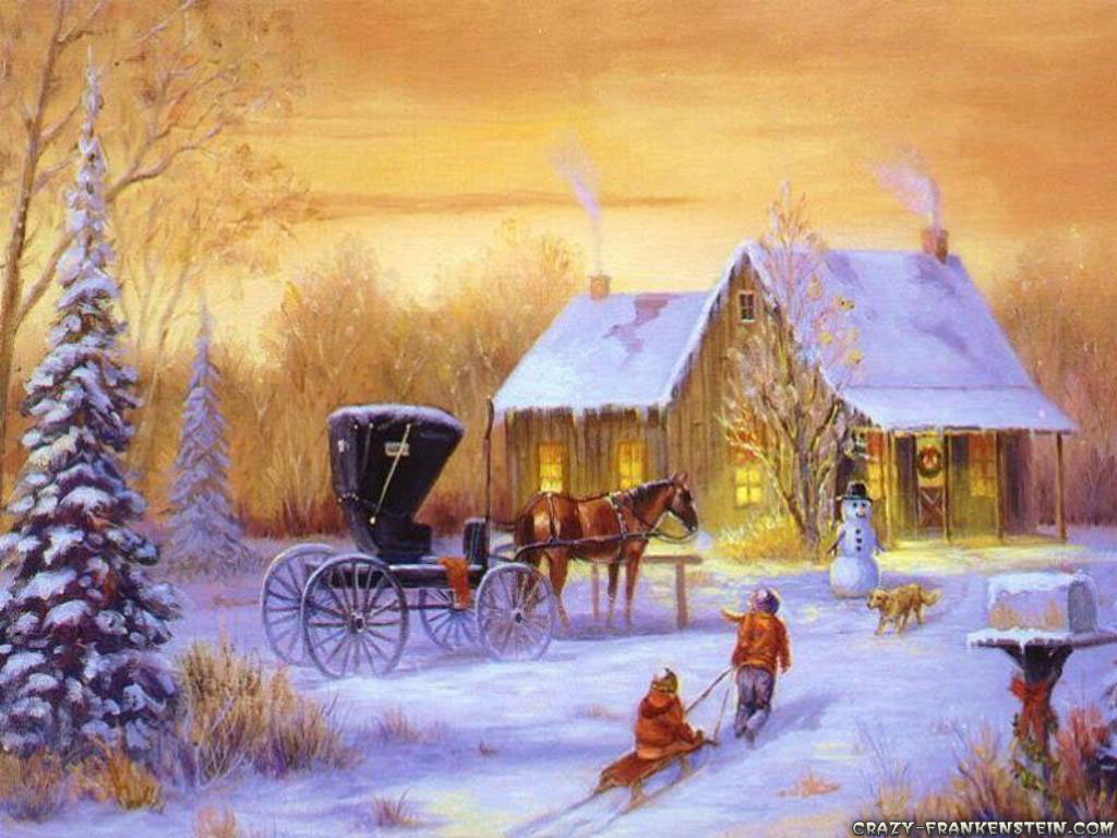 weihnachtszeit tapete,aquarellfarbe,winter,gemälde,heiligabend,schnee