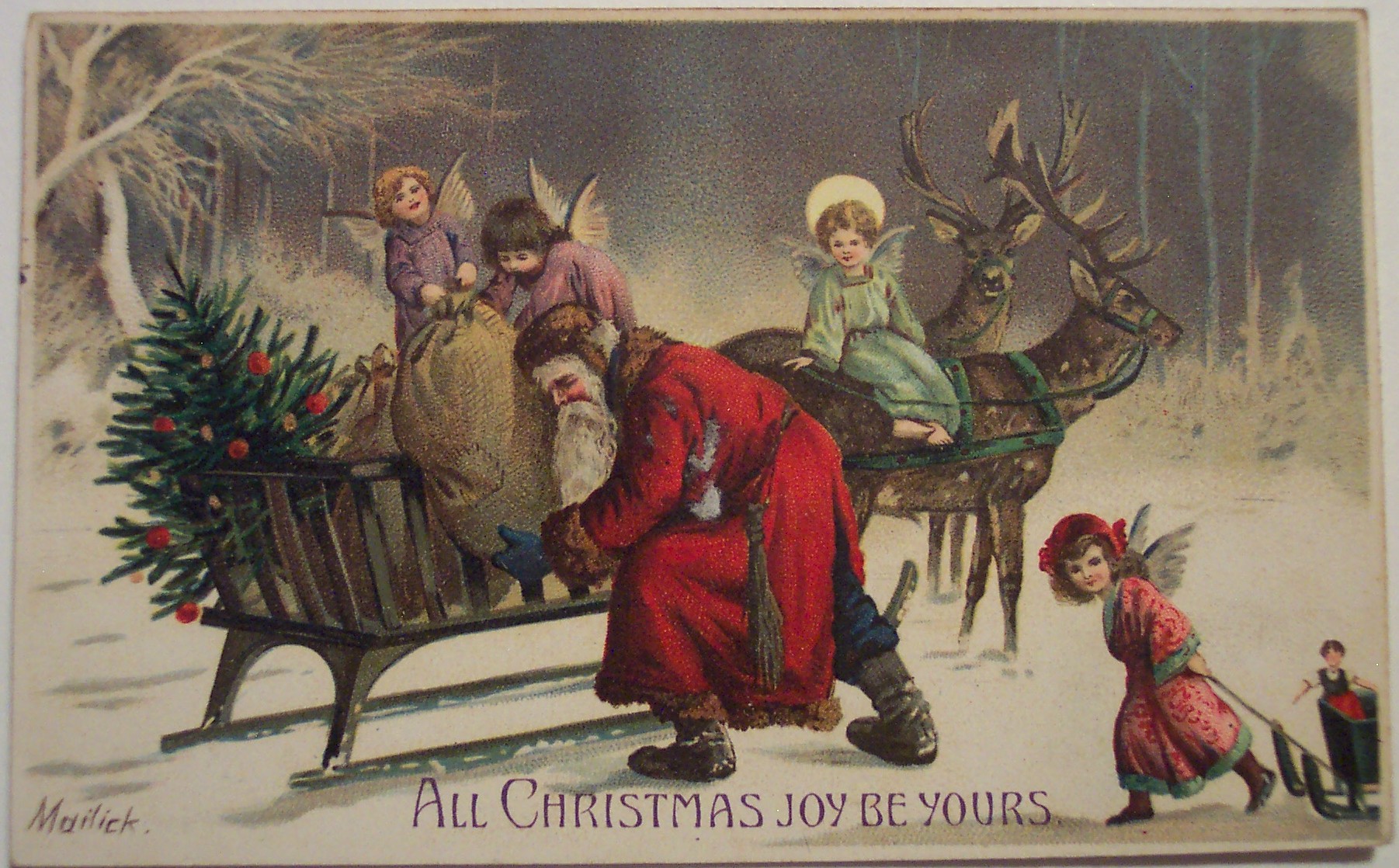 vintage christmas wallpaper,christmas,christmas eve,santa claus,illustration,fictional character