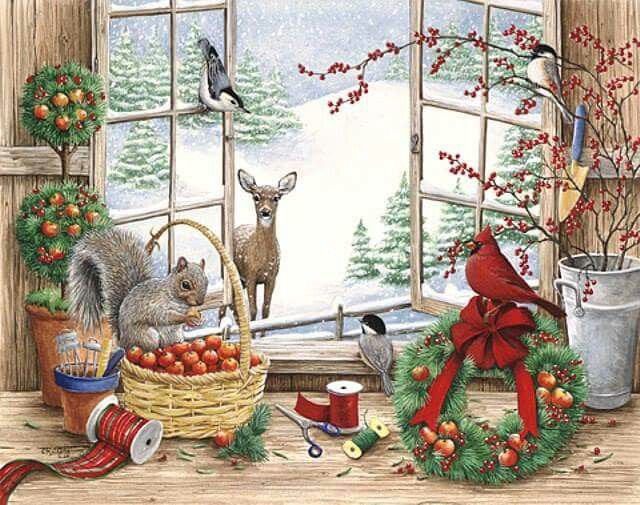 vintage christmas wallpaper,christmas eve,christmas,interior design,fawn,art