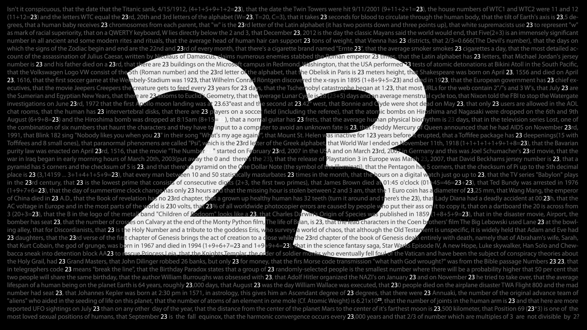 23 wallpaper,text,font,number,symbol,black and white