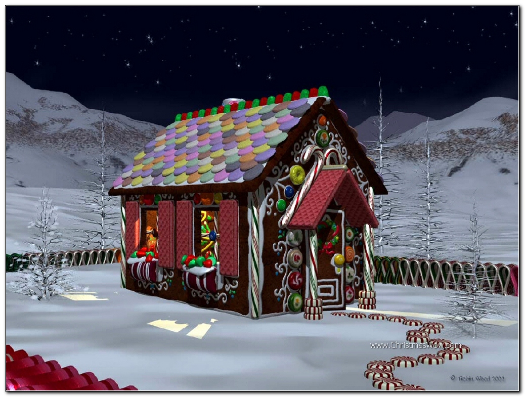 weihnachtsszenen wallpaper,lebkuchenhaus,winter,lebkuchen,haus,zuhause