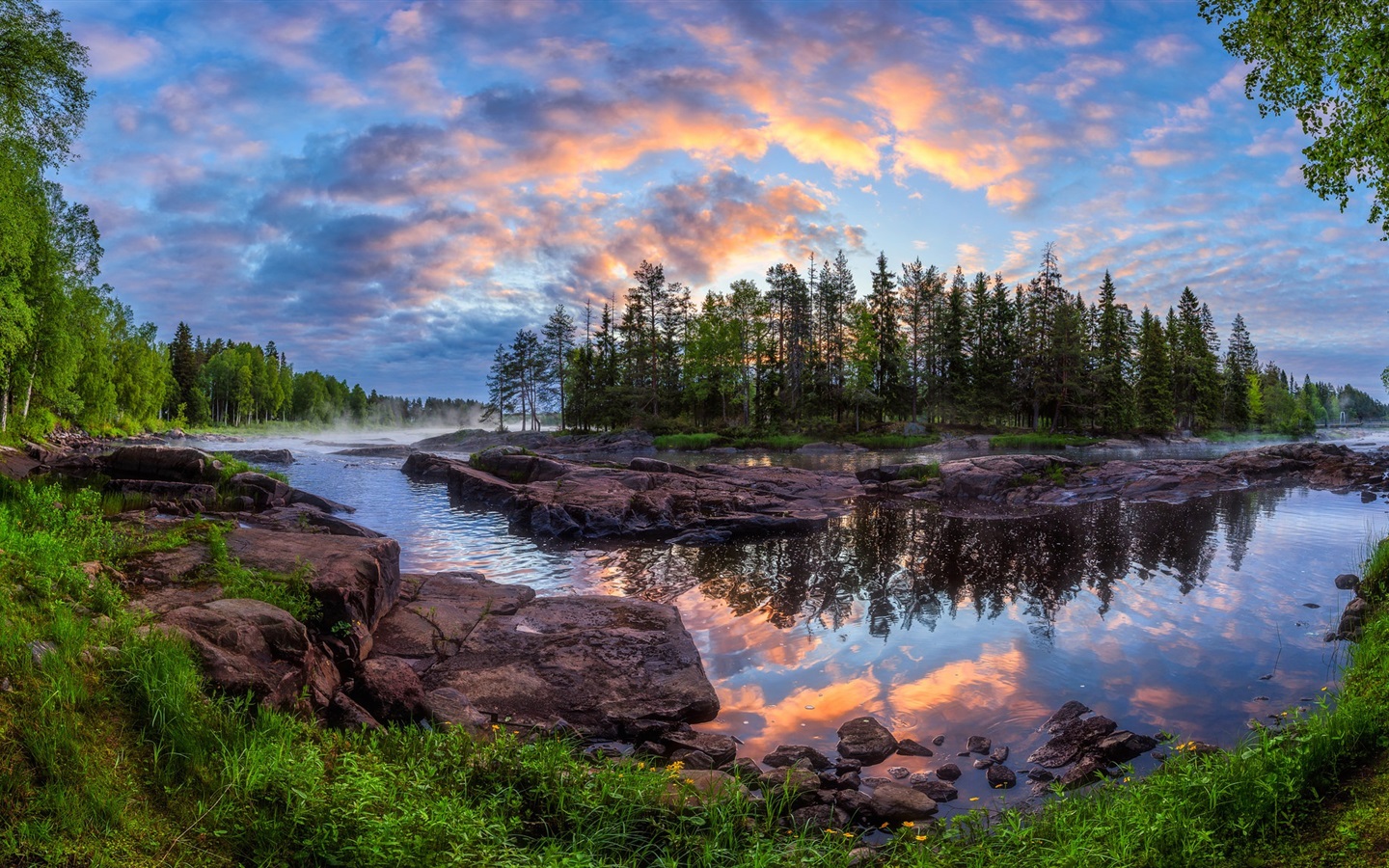 finland wallpaper,natural landscape,nature,reflection,body of water,sky