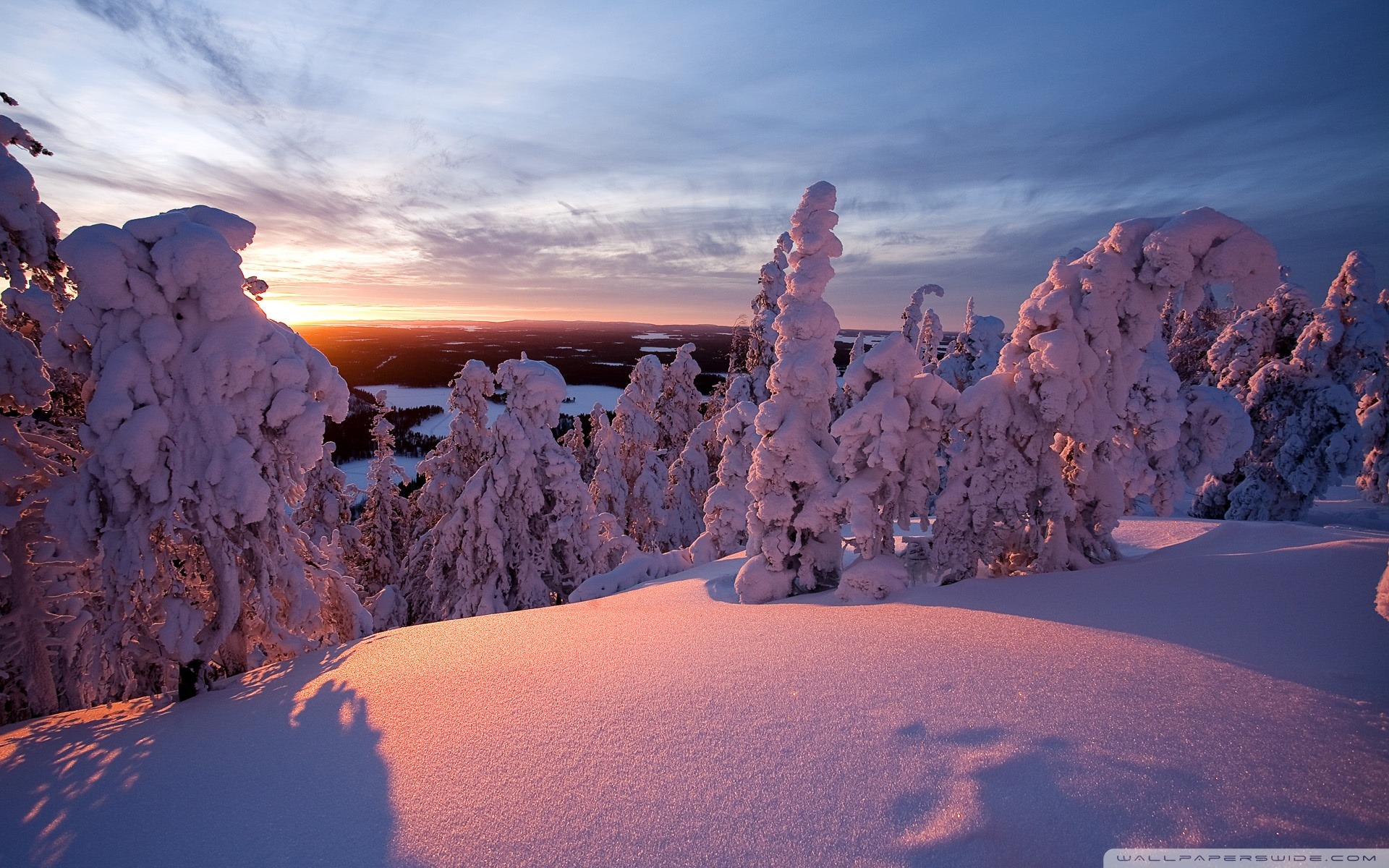 핀란드 벽지,자연,겨울,눈,하늘,록