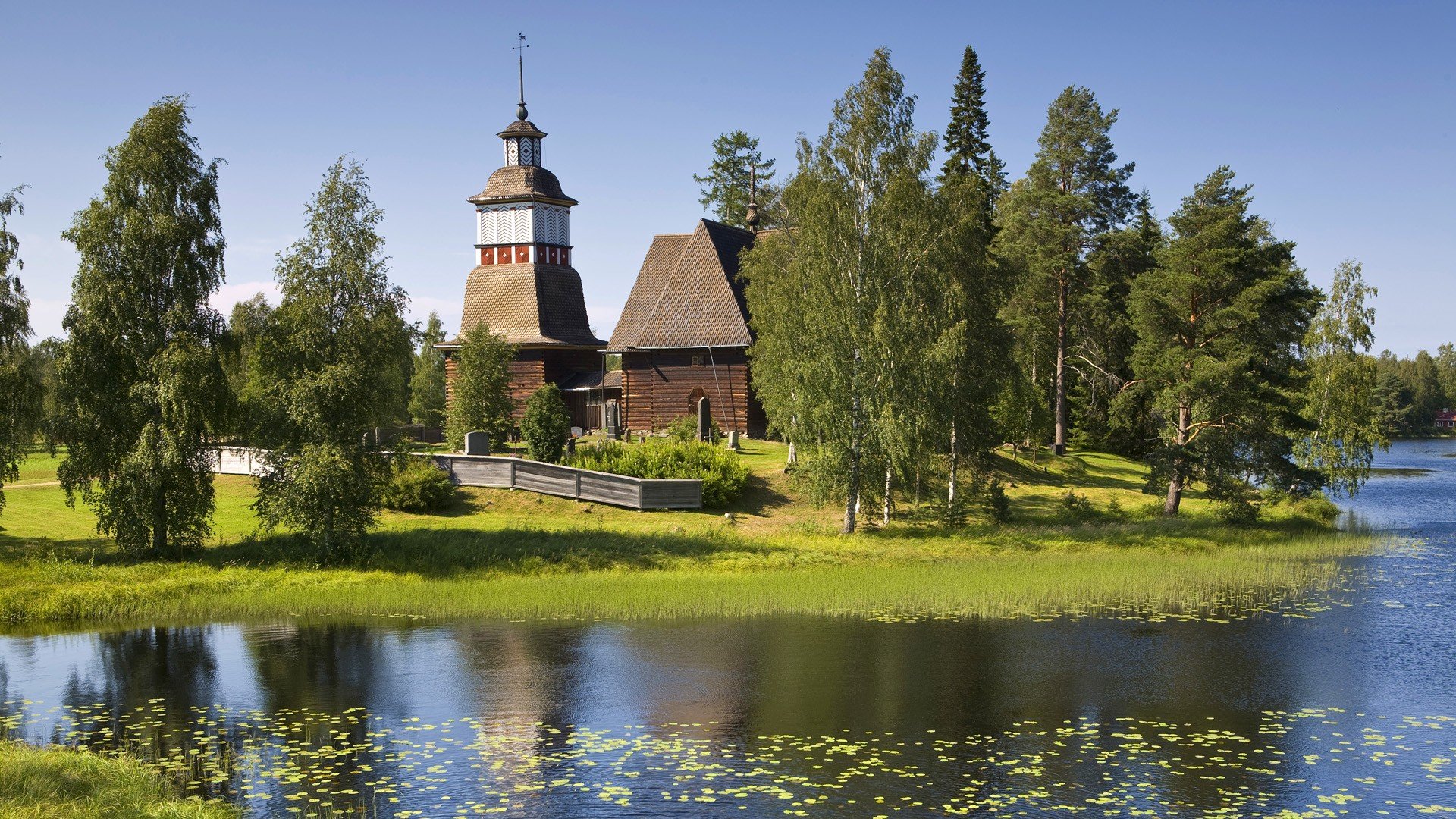 フィンランドの壁紙,自然の風景,自然,反射,水,木