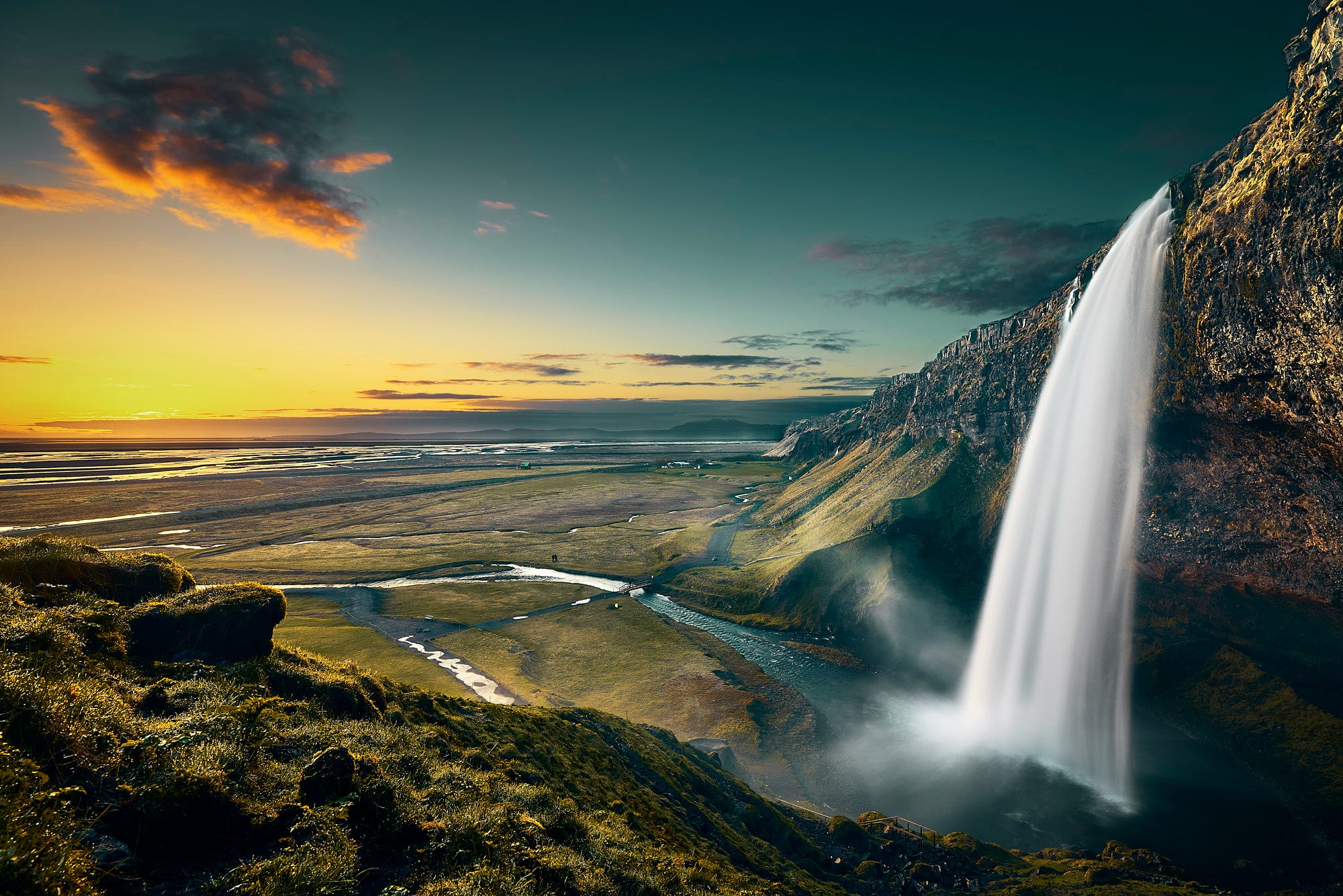 iceland hd wallpaper,body of water,waterfall,natural landscape,nature,water
