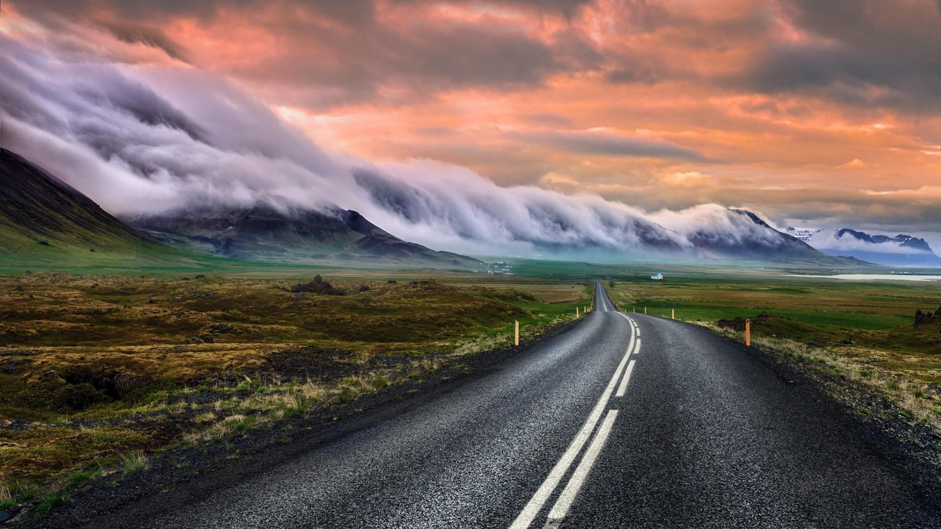 アイスランドのhdの壁紙,自然の風景,空,自然,道路,山
