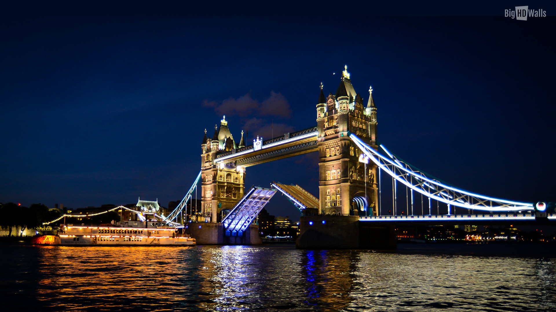 fond d'écran tower bridge,pont,nuit,ciel,architecture,rivière