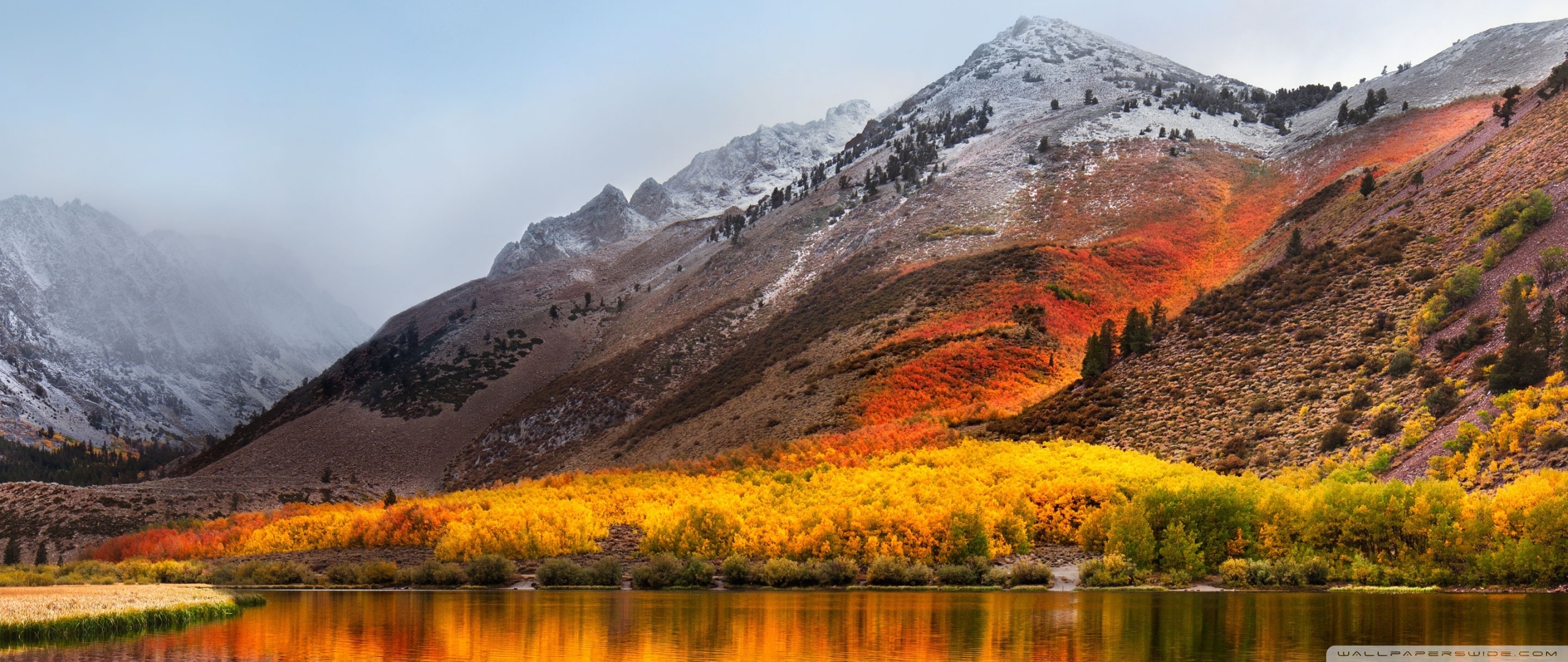 mac osシエラ壁紙hd,自然の風景,自然,山,反射,空