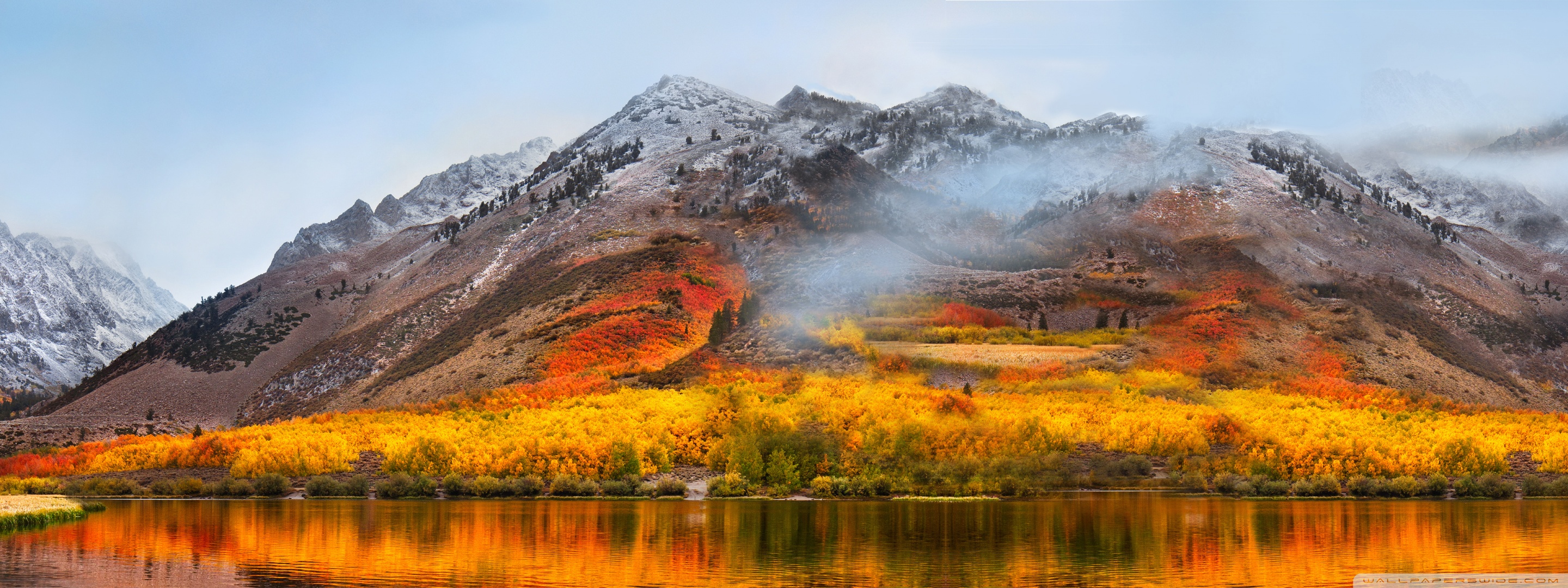 mac osシエラ壁紙hd,自然の風景,自然,反射,山,空