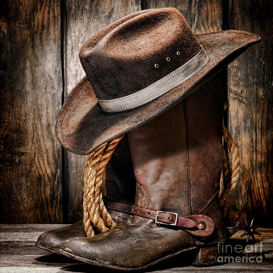 Cowboy Boots And Hat Wallpaper