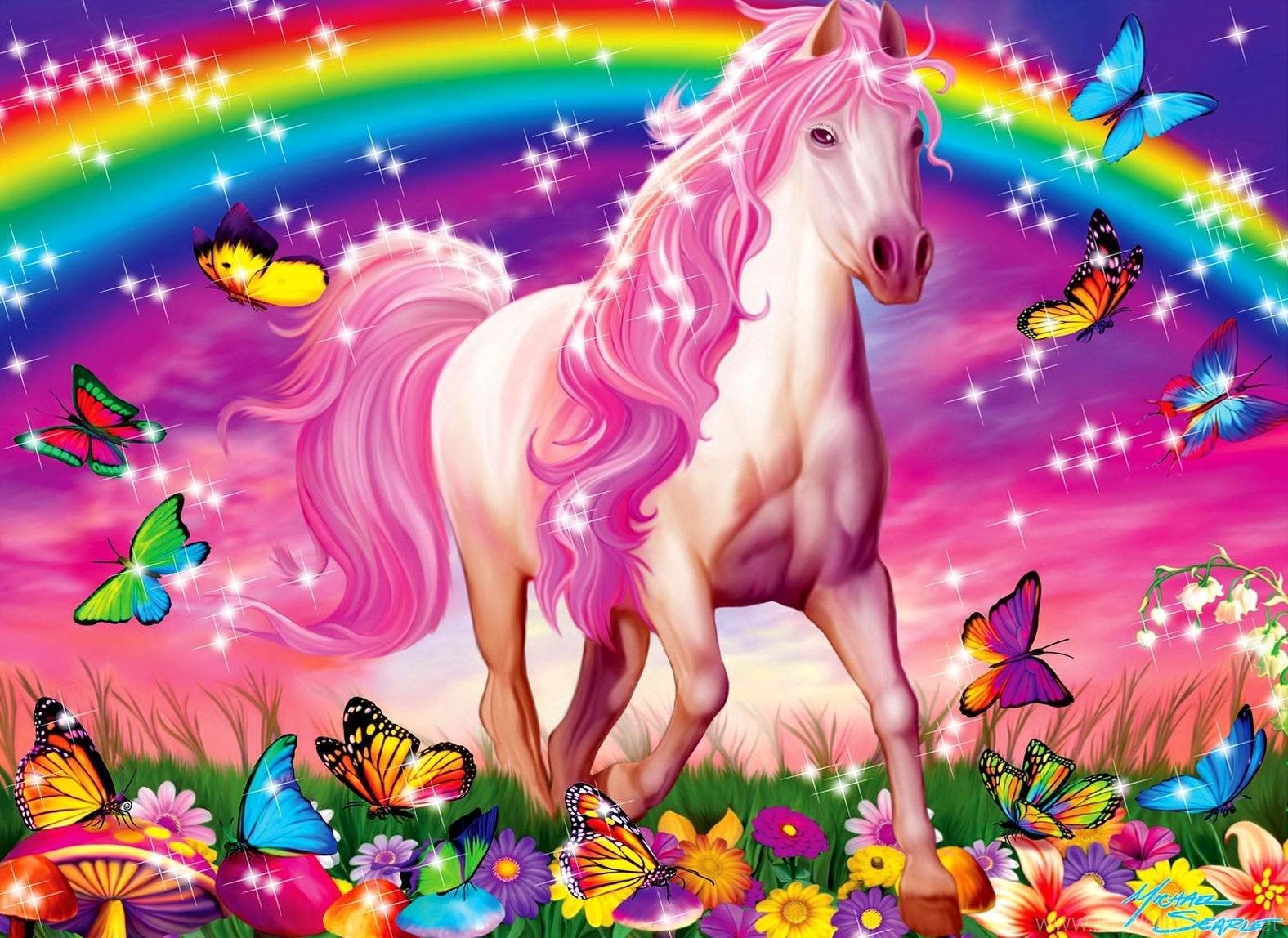 unicorn wallpaper,fictional character,horse,unicorn,pony,mythical creature