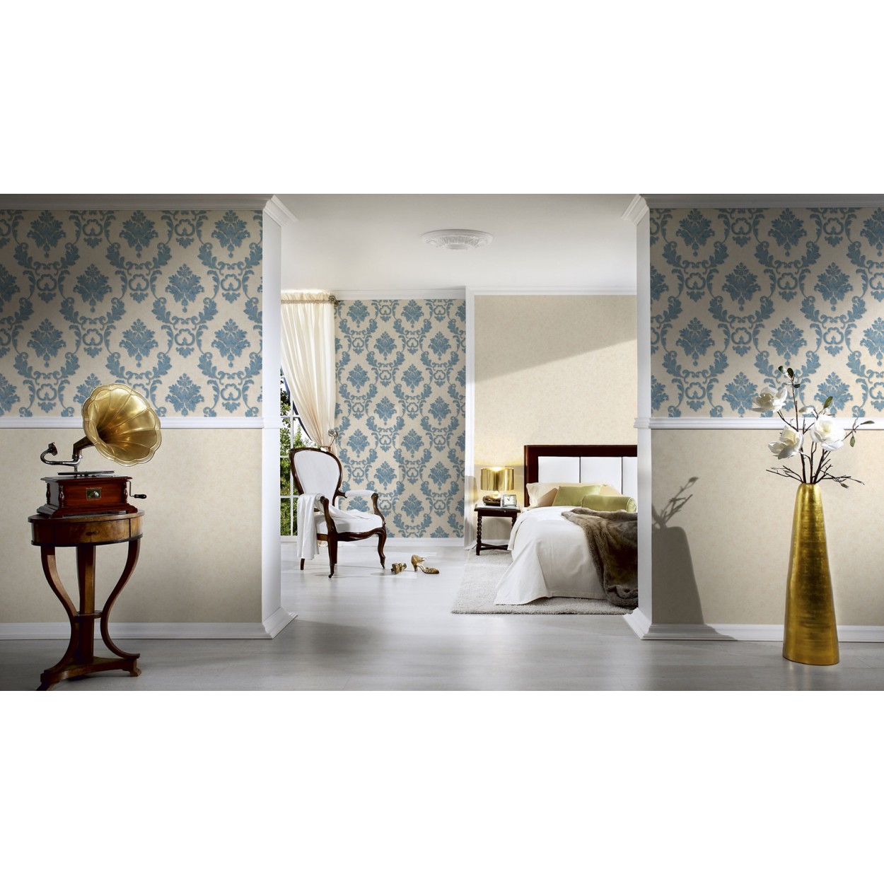 luxury wallpaper,white,floor,yellow,room,furniture