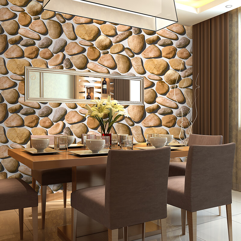 Natural Stone 3d Wallpaper - 3d Wallpaper In Dining Room- WallpaperUse