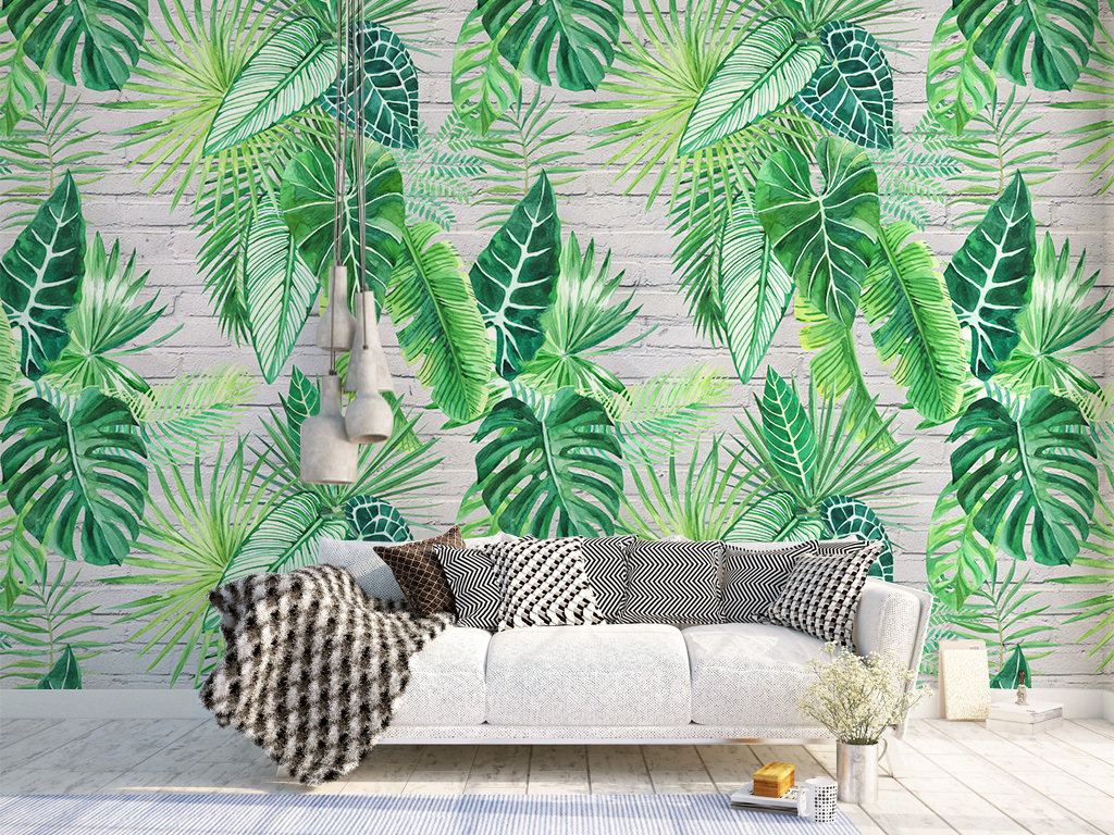 wallpaper for walls,green,wallpaper,leaf,wall,living room
