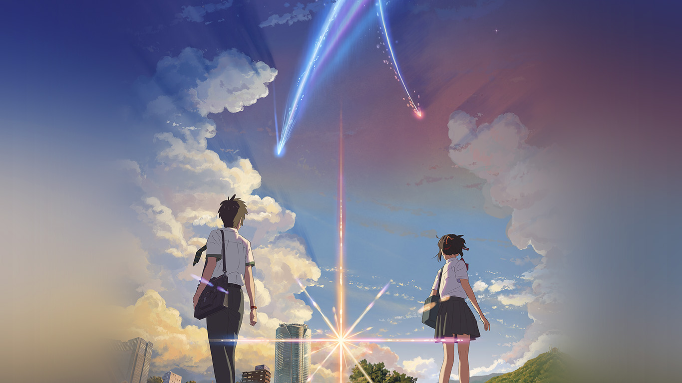 1366x768の壁紙,空,雲,光,アニメ,雰囲気