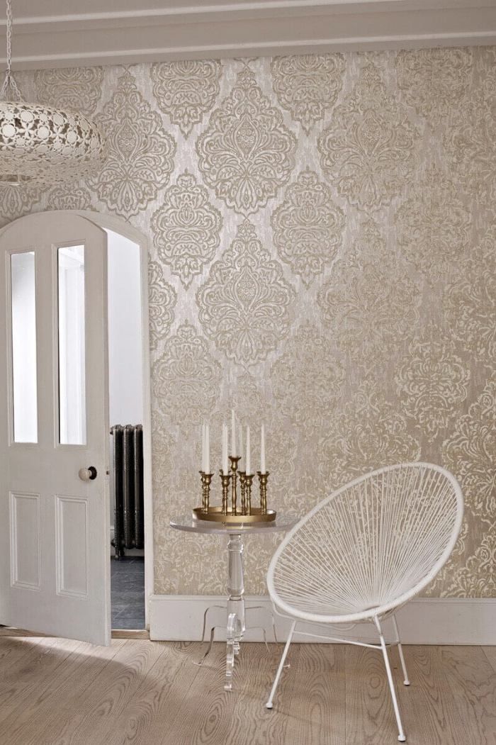 Damask Wallpaper Living Room WallpaperUse
