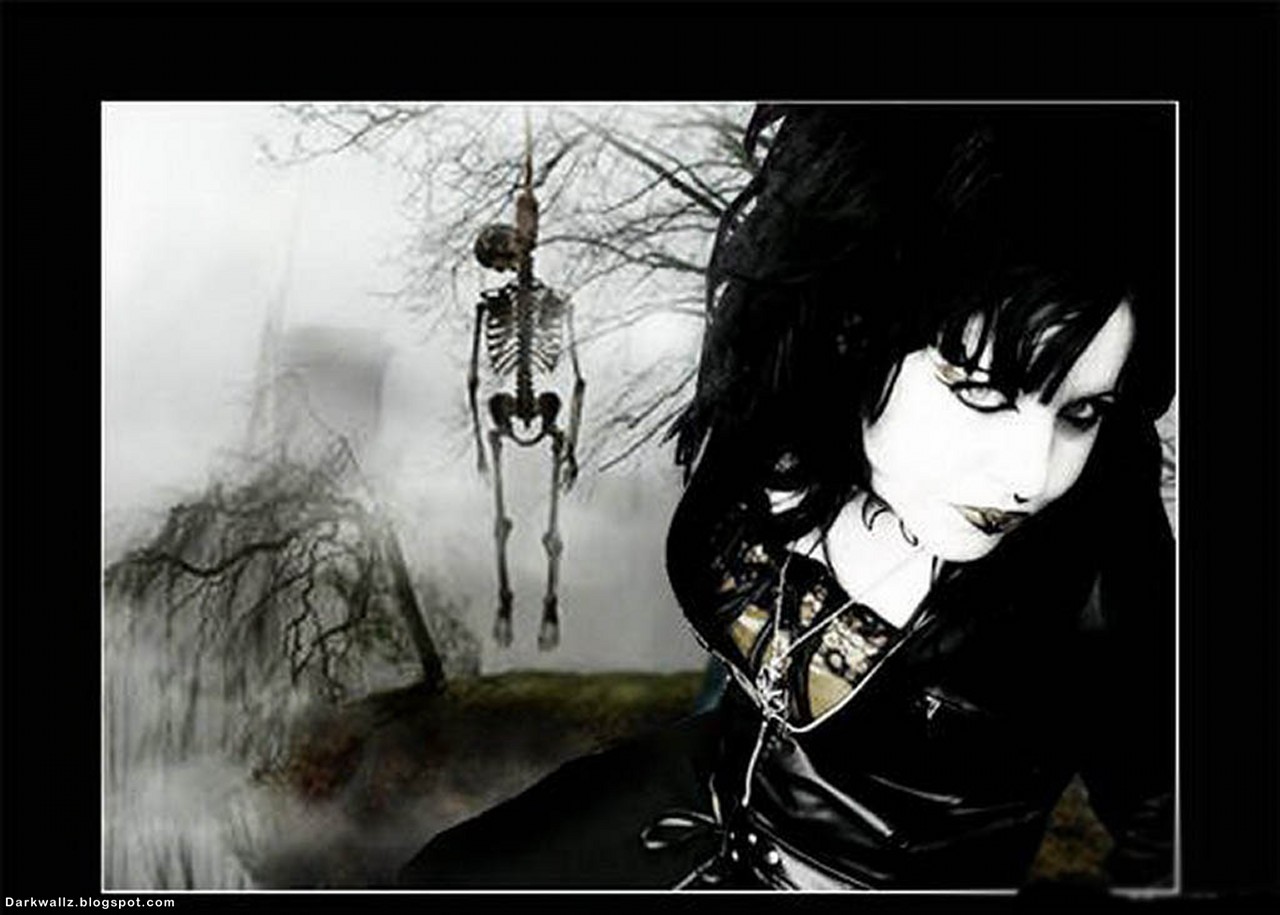 gothic wallpaper,cartoon,black hair,black and white,cg artwork,anime