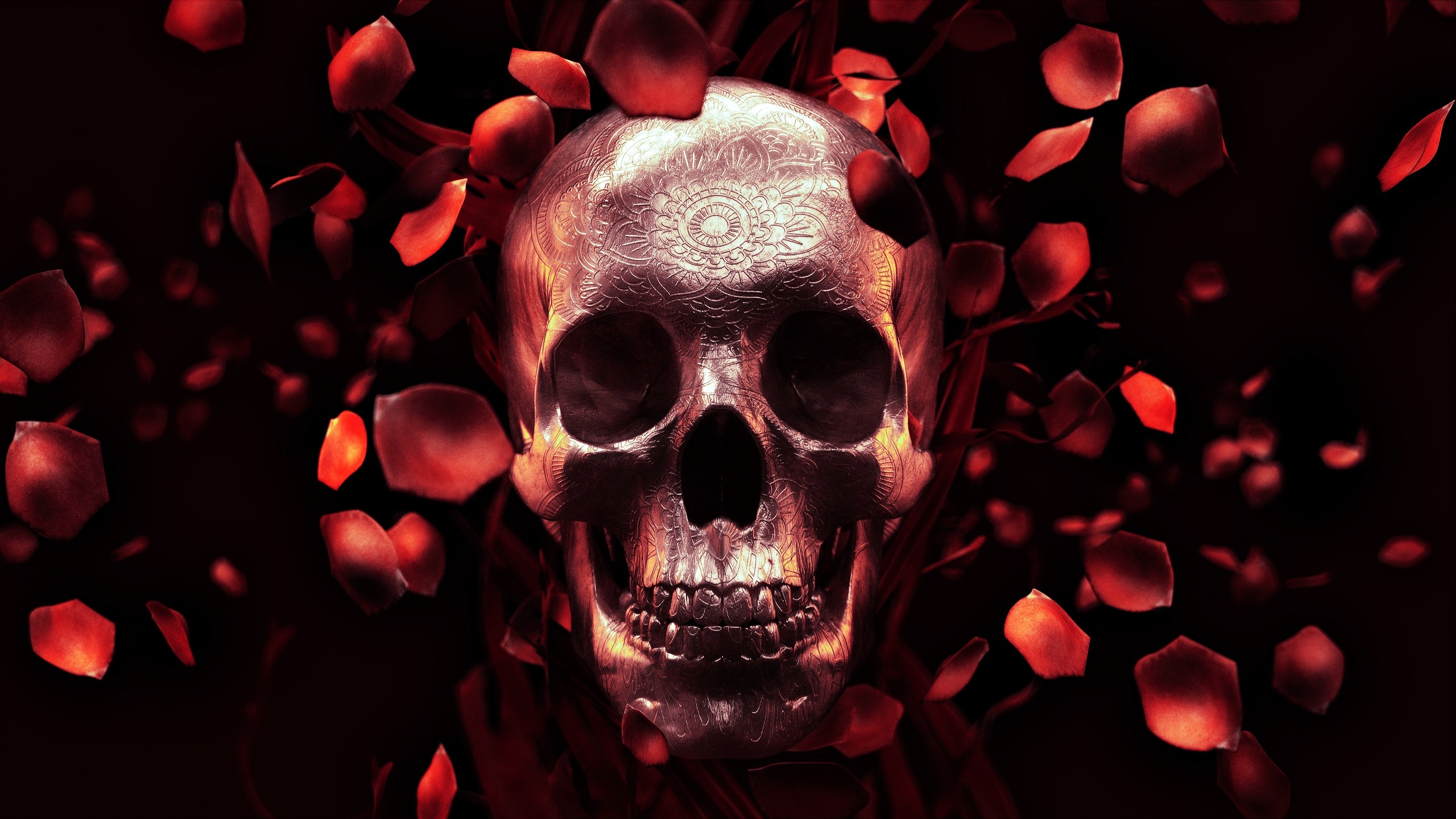 gothic wallpaper,skull,bone,red,organism,jaw