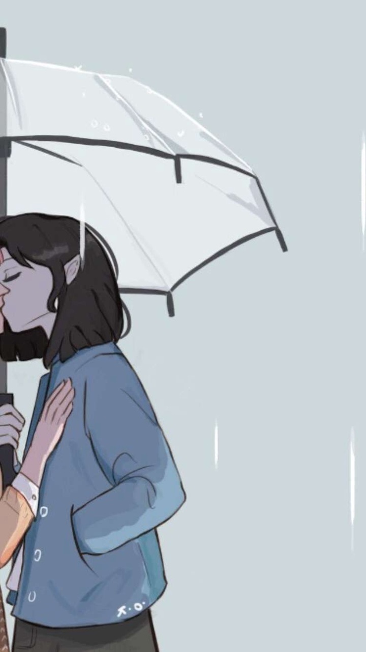 couple fond d'écran,parapluie,dessin animé,pluie,illustration