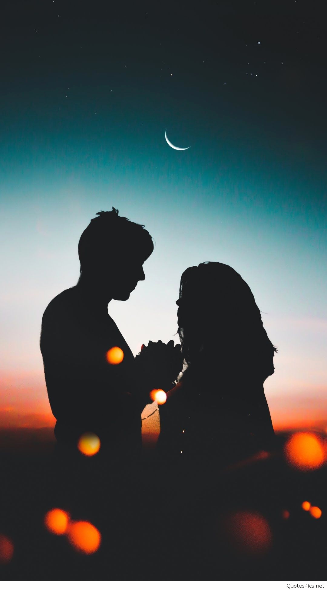 pareja fondo de pantalla,cielo,romance,amor,luna,objeto astronómico