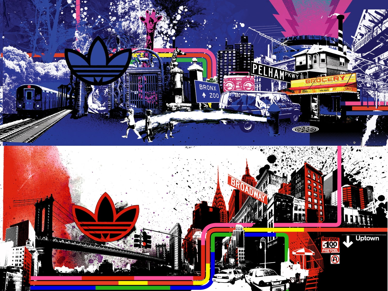 adidas wallpaper,graphic design,human settlement,illustration,art,collage