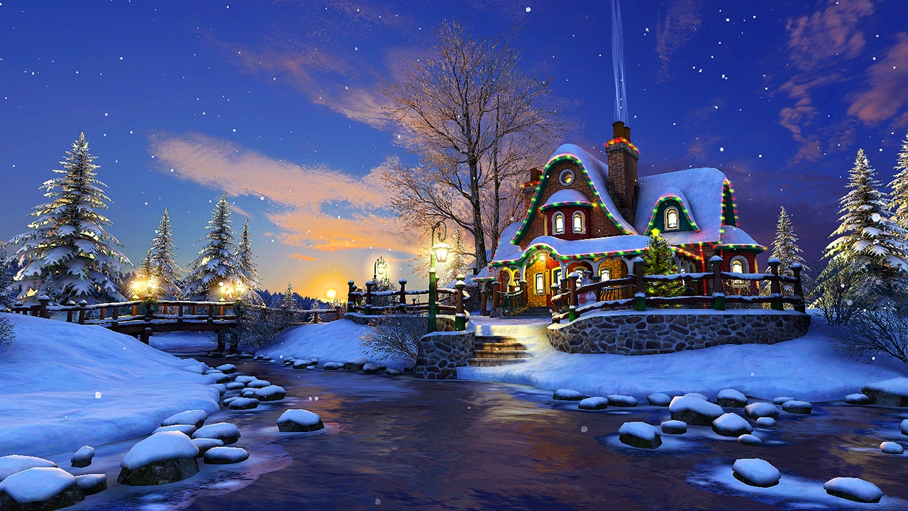크리스마스 벽지 hd,겨울,하늘,밤,동결,눈