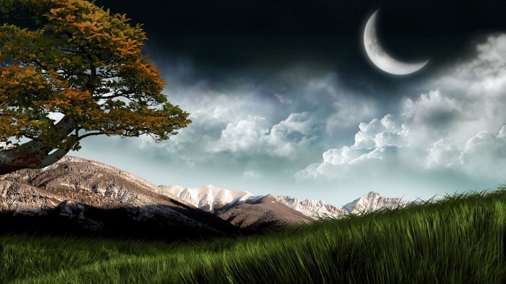screen wallpaper hd,sky,natural landscape,nature,moon,cloud