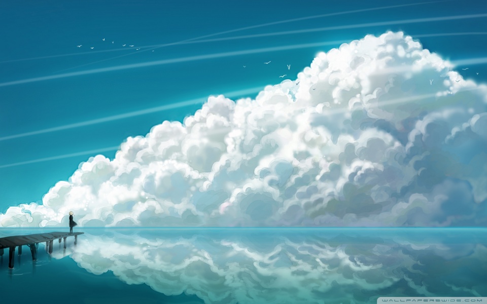 画面の壁紙のhd,雲,空,昼間,積雲,水
