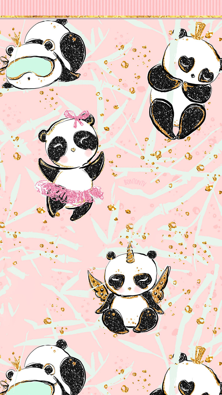 cute wallpapers hd,panda,cartoon,bear,pattern,pink