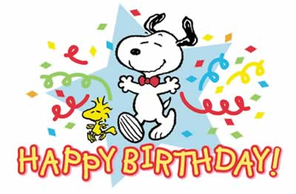 Snoopy Illustration With Happy Birthday Text Hd Wallpaper - Birthday ...