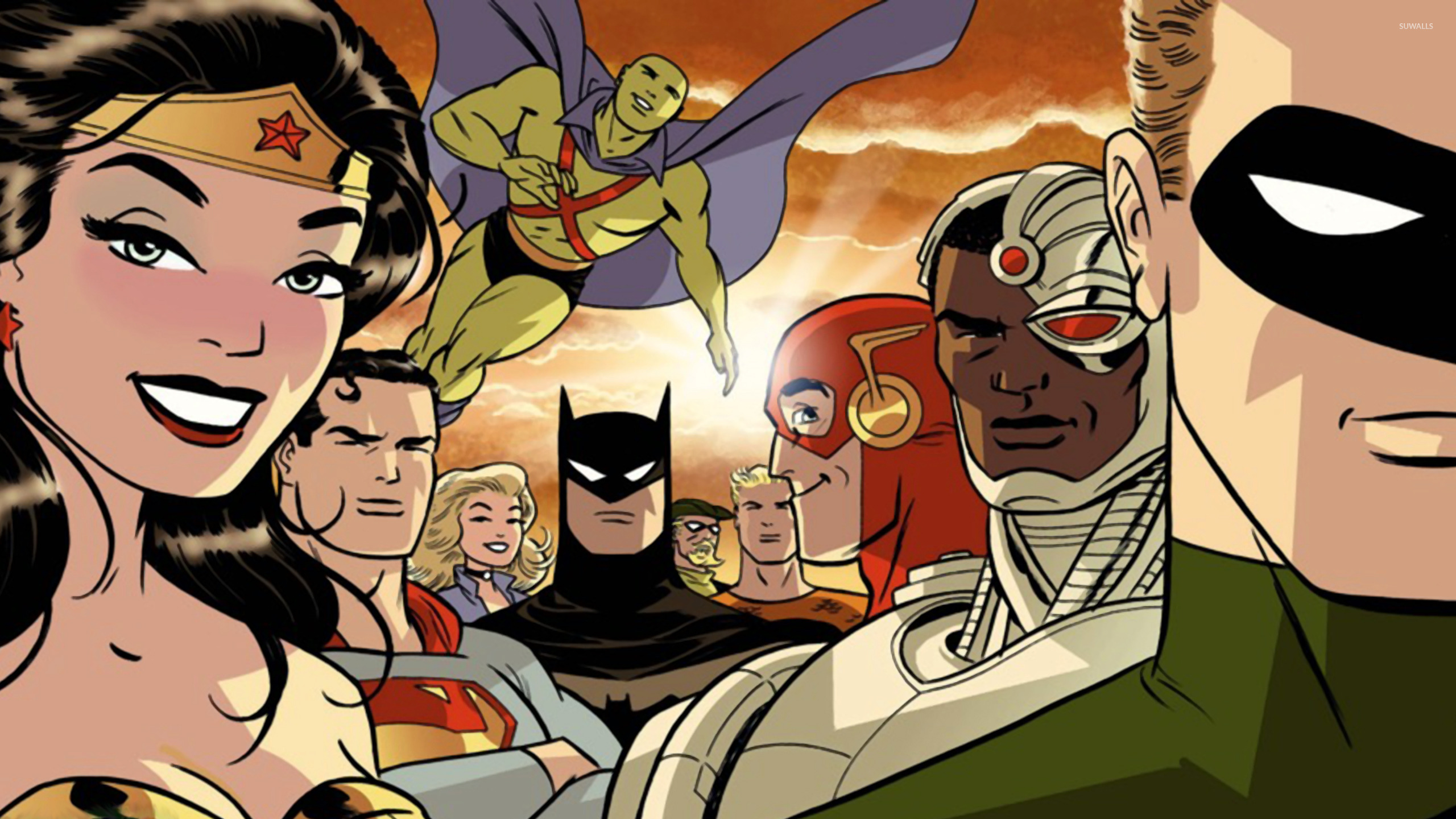 justice league wallpaper,cartoon,fictional character,superhero,comics,animated cartoon