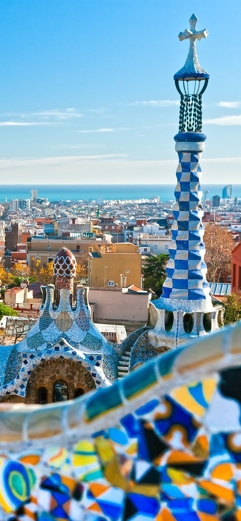 바르셀로나 벽지,푸른,관광 여행,시티,탑,건물