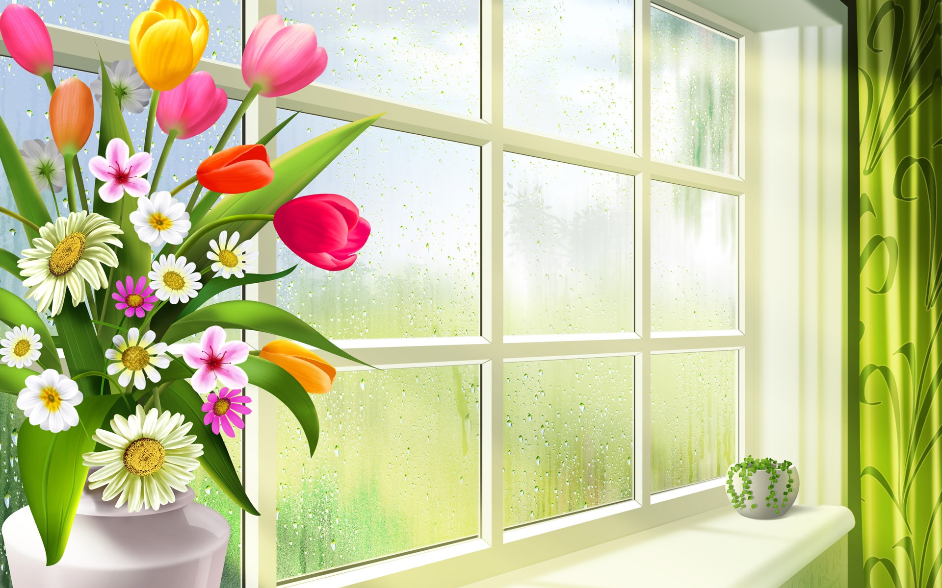 좋은 아침의 hd 벽지,꽃,창문,식물,벽,방