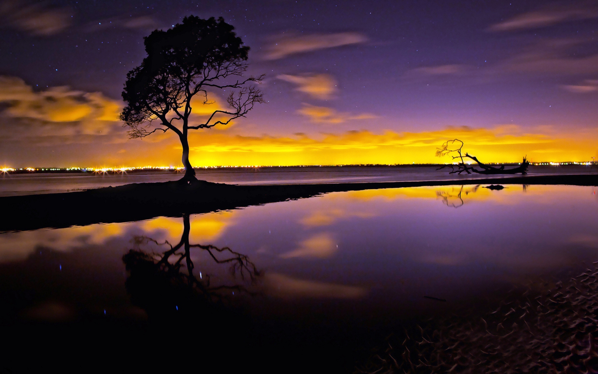 buenas noches fondo de pantalla,cielo,paisaje natural,naturaleza,reflexión,agua