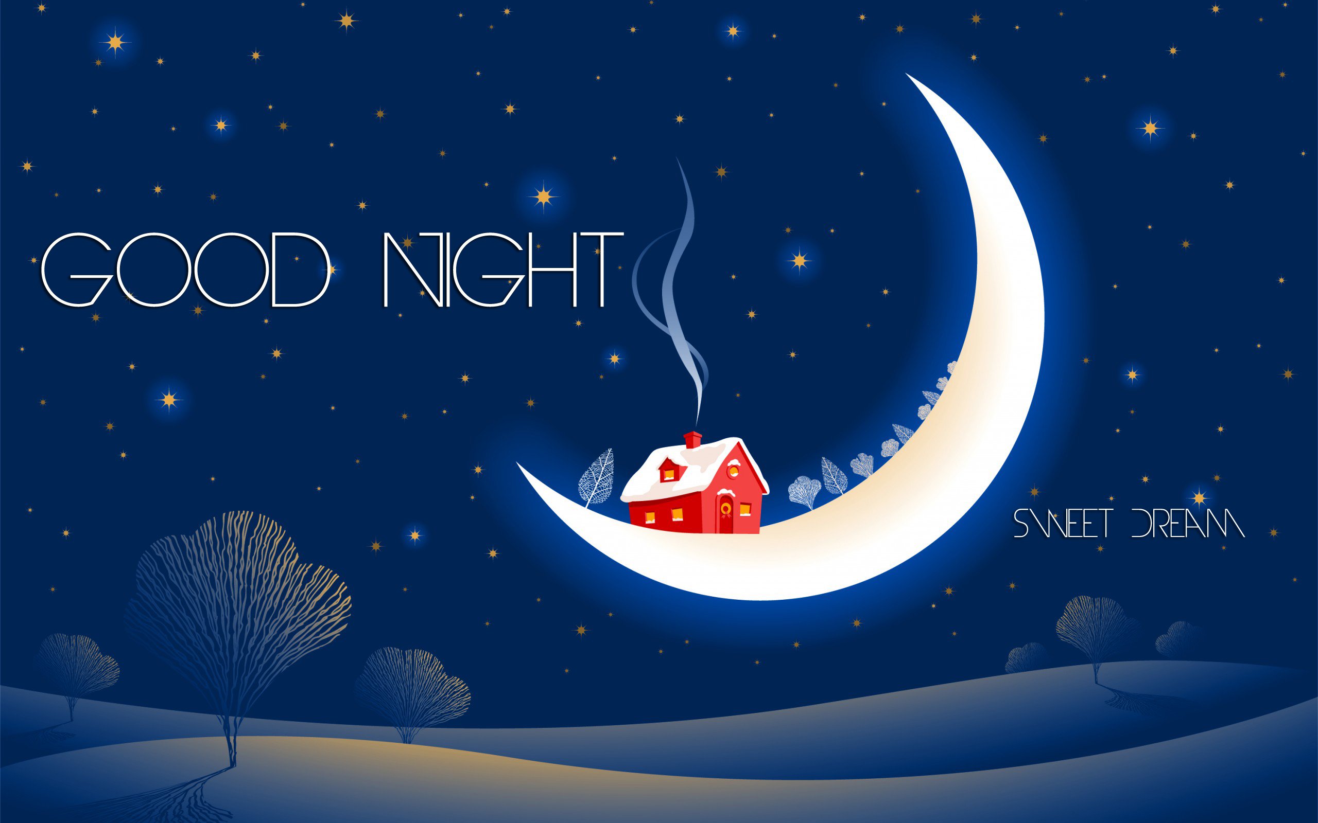 good night wallpaper hd,crescent,sky,text,christmas eve,font