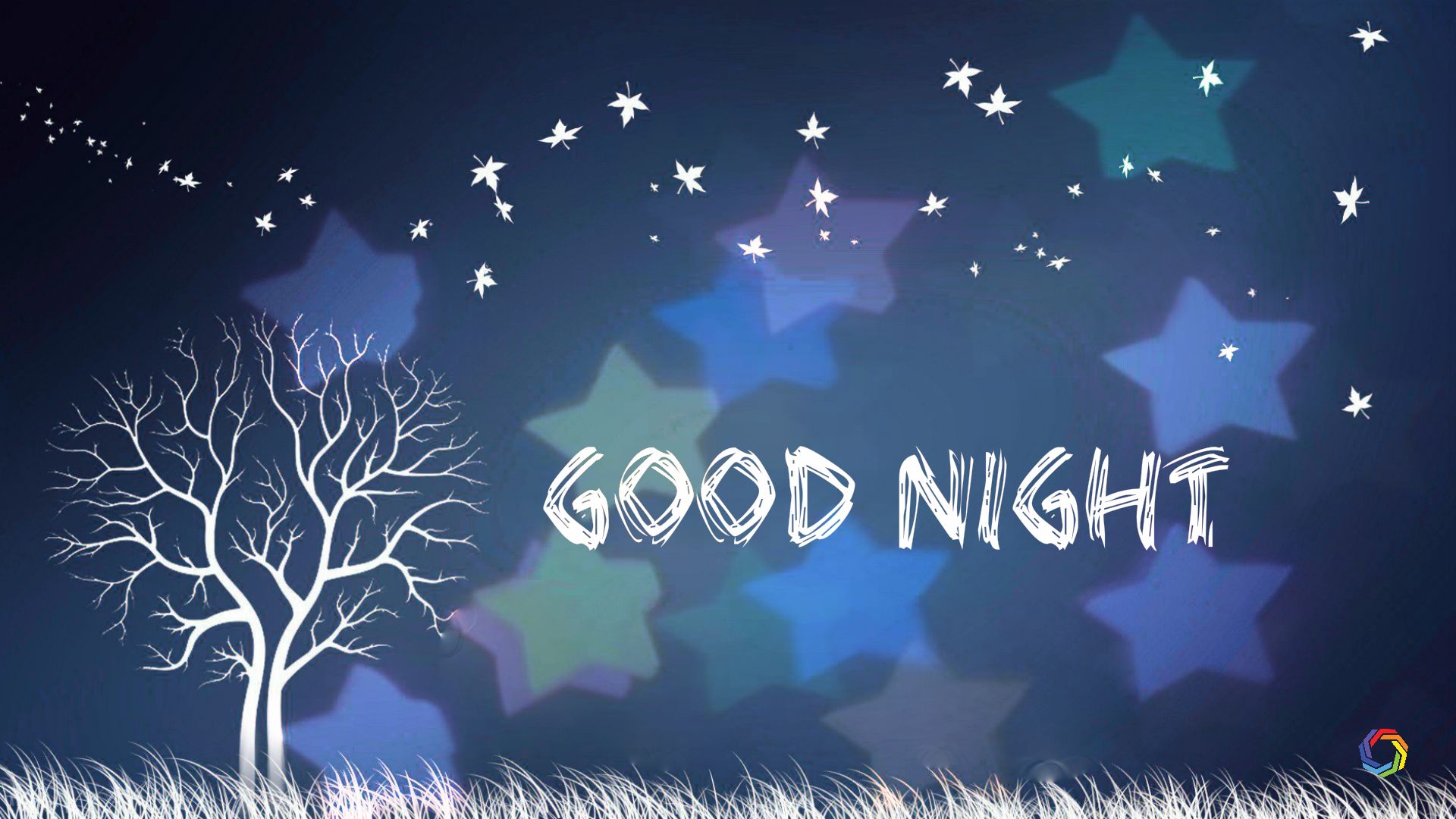 gute nacht tapete hd,himmel,text,schriftart,nacht,baum