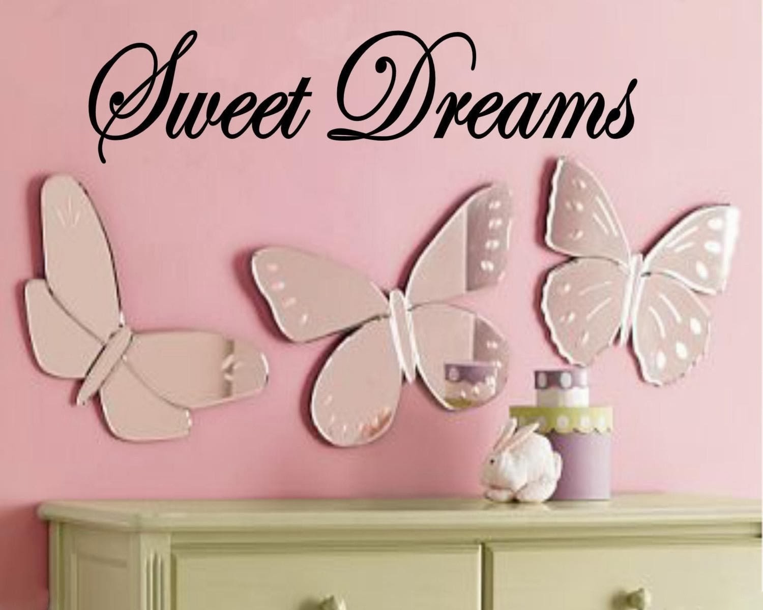 good night wallpaper hd,wall sticker,butterfly,pink,wall,moths and butterflies