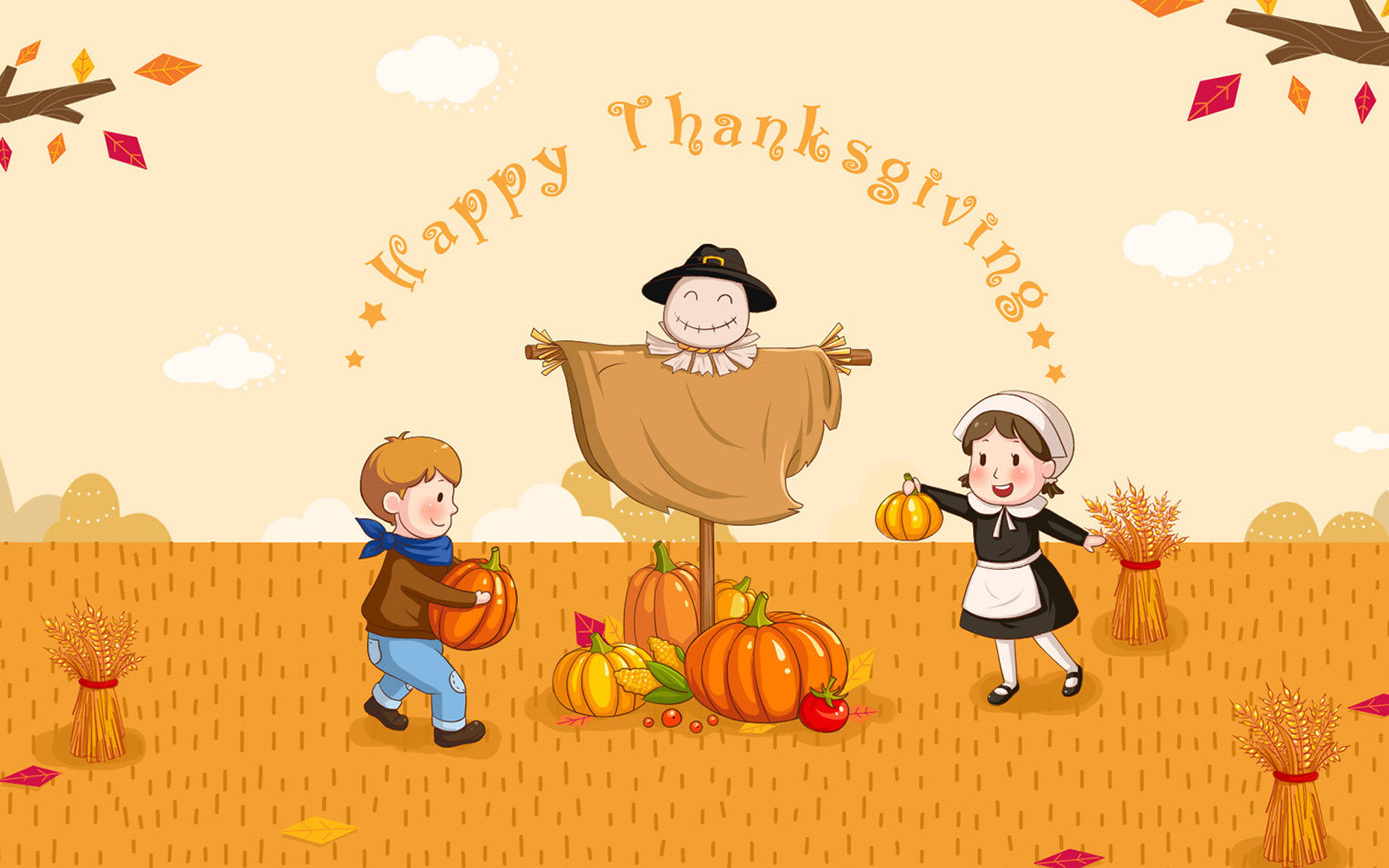 thanksgiving wallpaper,cartoon,illustration,art,animated cartoon,playing with kids