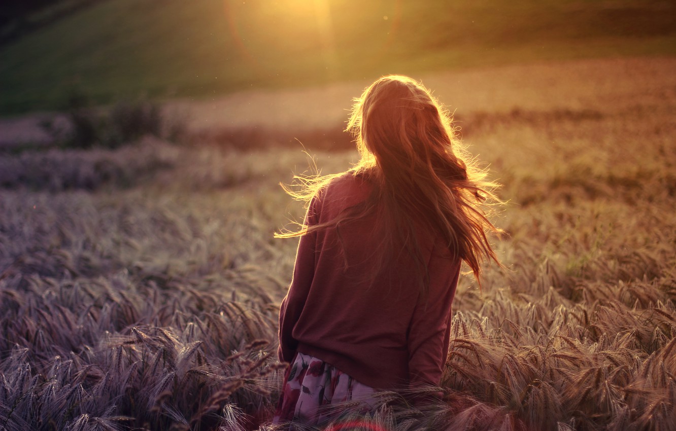 carta da parati ragazza triste,capelli,natura,luce del sole,cielo,leggero