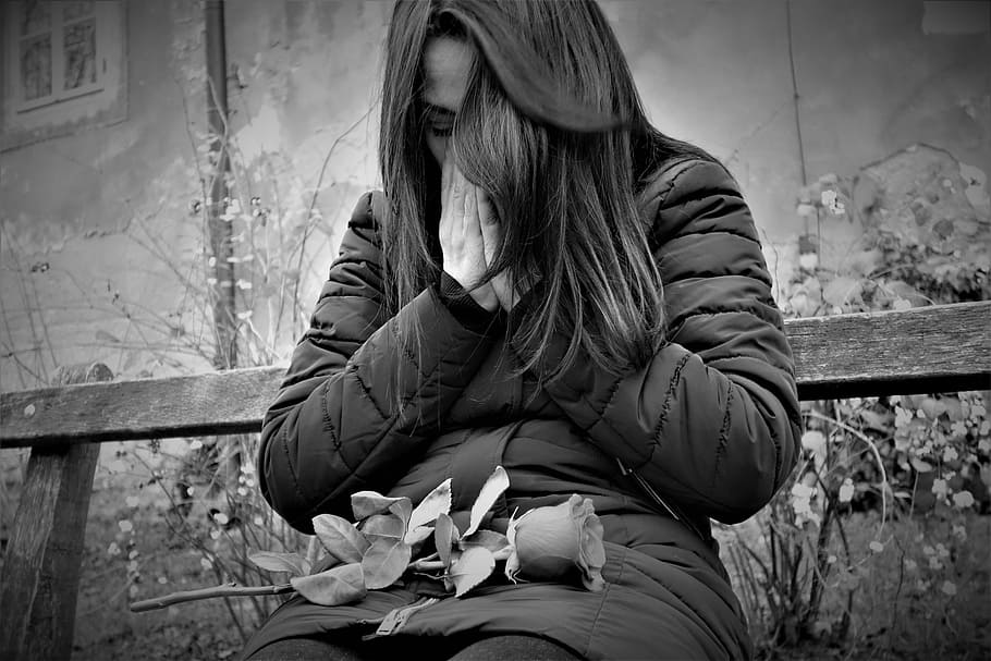 sad girl wallpaper,photograph,black and white,monochrome photography,sitting,photography