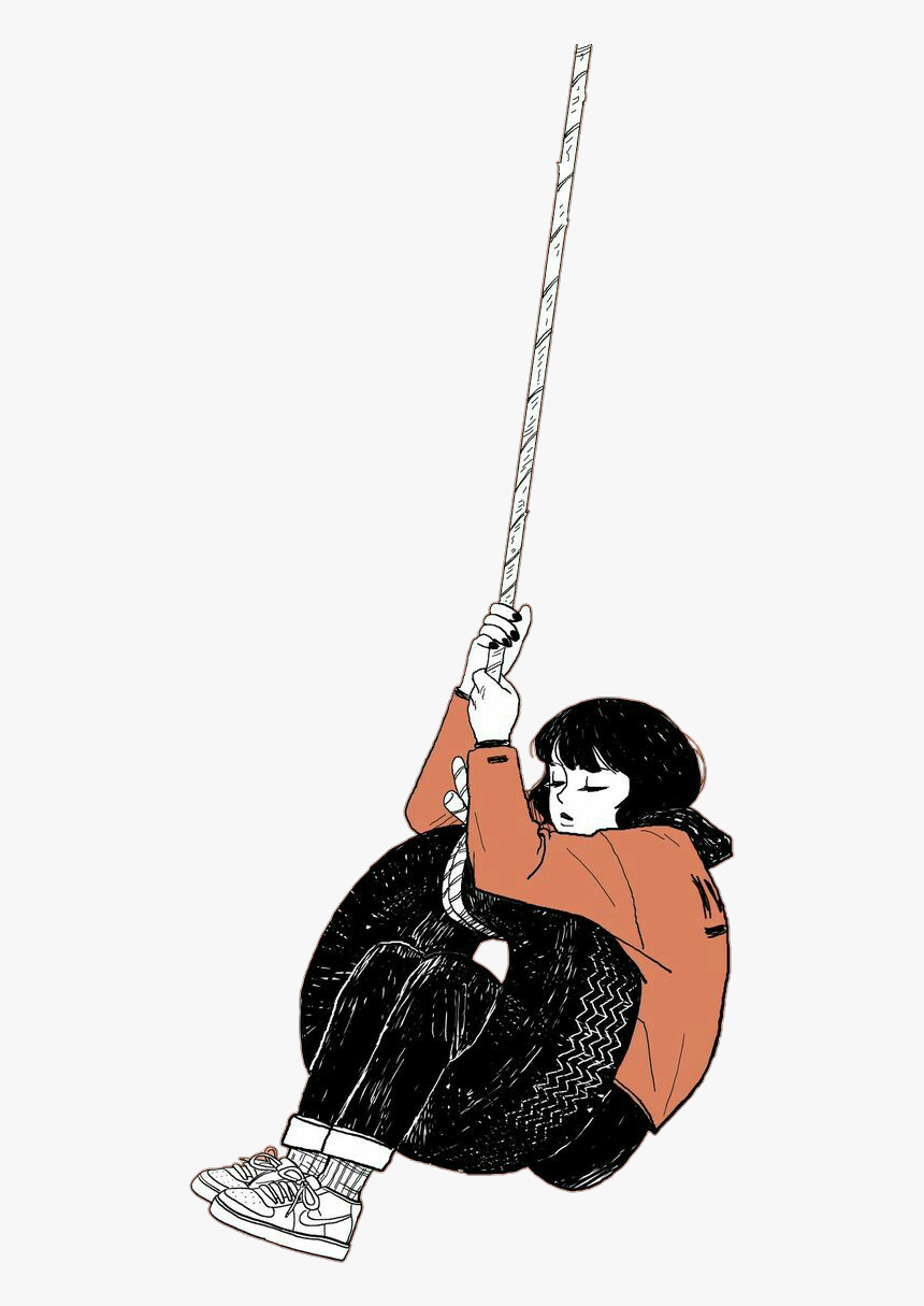 sad girl wallpaper,swing,adventure,fashion accessory,recreation,illustration