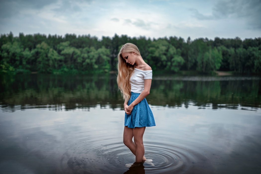 sad girl wallpaper,people in nature,nature,water,photograph,blue