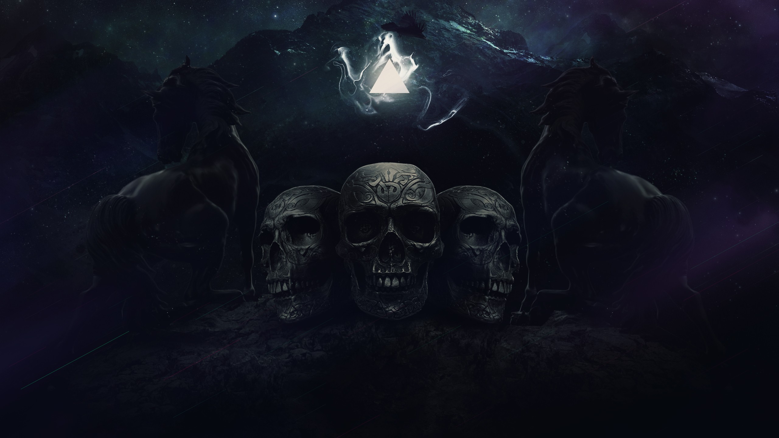 fondo de pantalla de terror,oscuridad,cráneo,cielo,cg artwork,ilustración